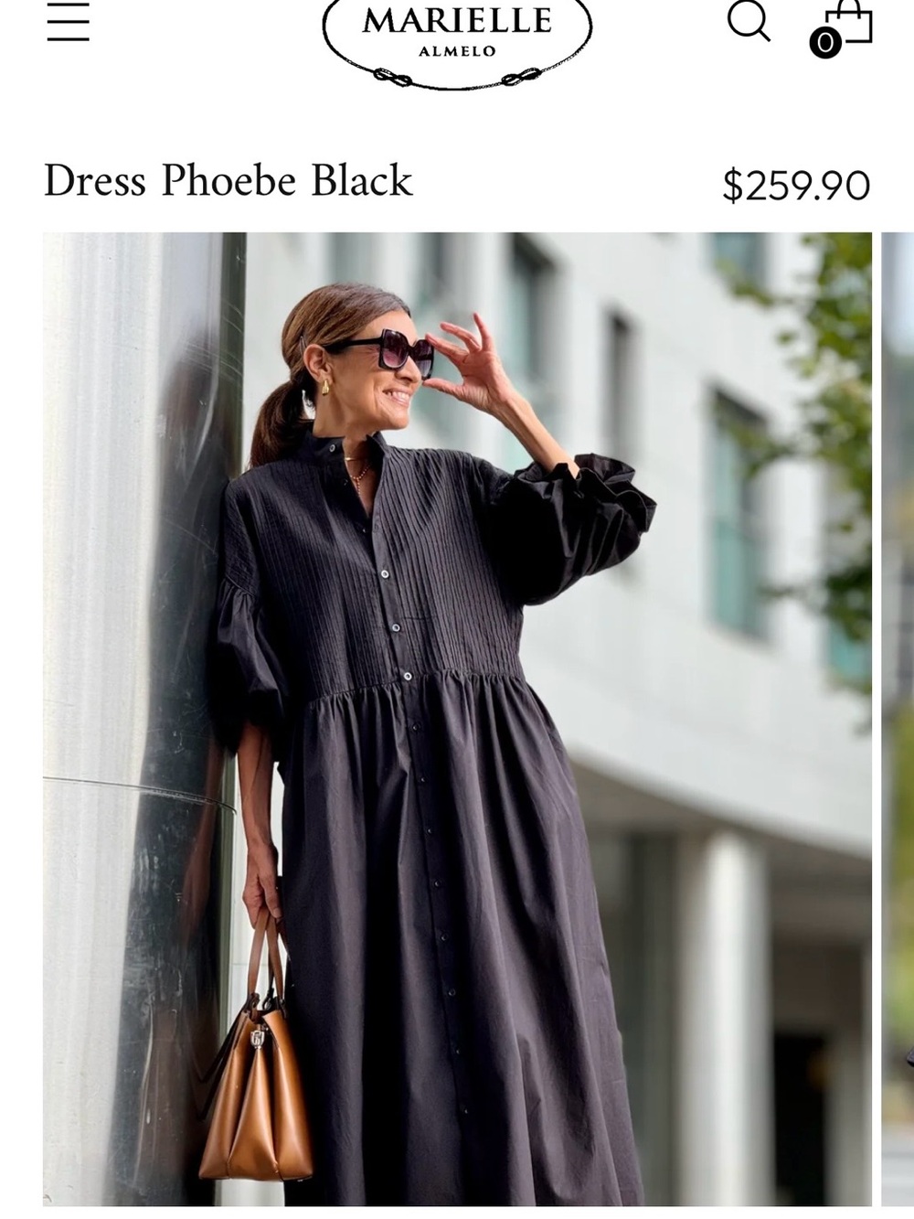 Marielle Phoebe Black Long Button-Front Dress. New with tags.